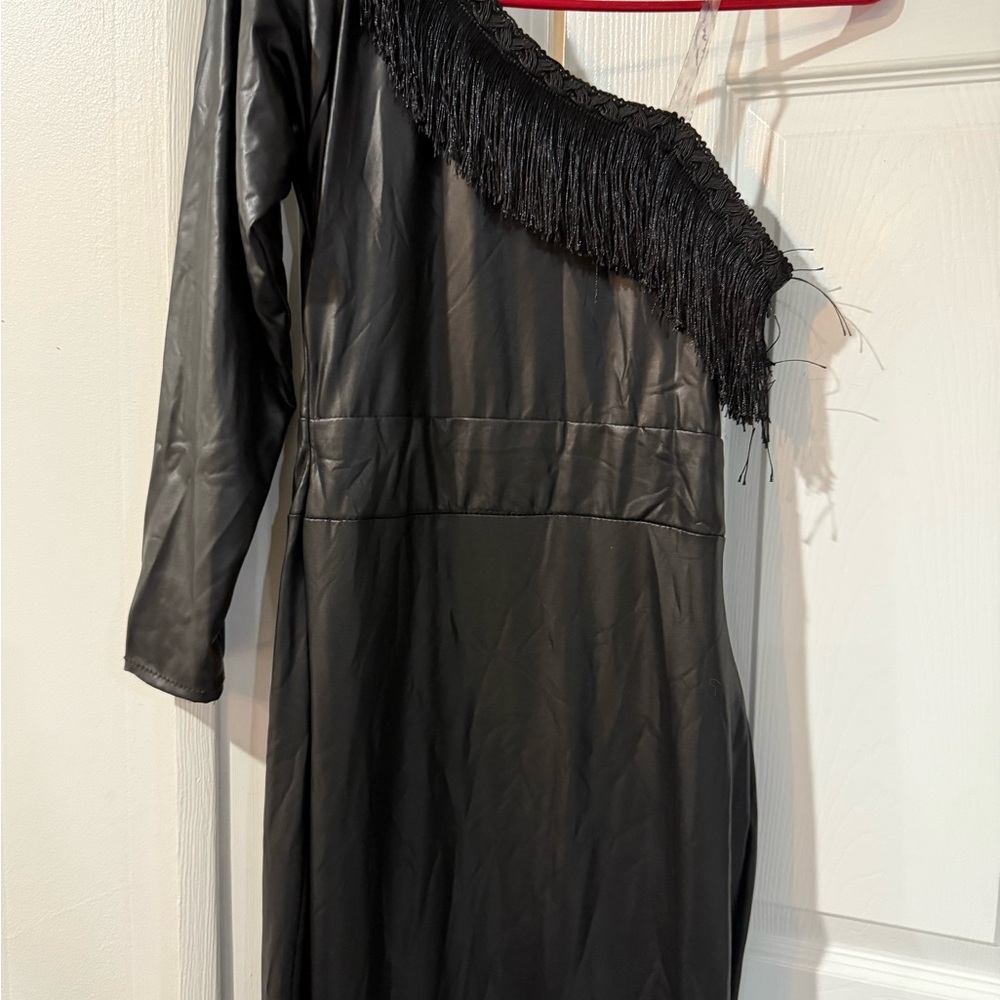 Elegant Black Fringe Dress